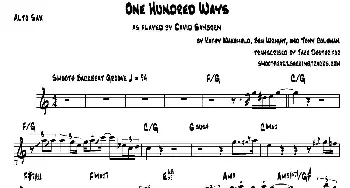 萨克斯谱 | One Hundred Ways(中音萨克斯）