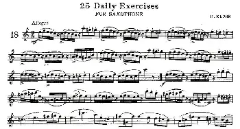 萨克斯谱 | 25 Daily Exercises 之18  H·klose