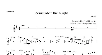 萨克斯谱 | Remember The Night(次中音萨克斯）