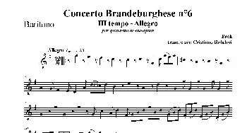 萨克斯谱 | Concerto Brandeburghese(上低音萨克斯)J·S·巴赫