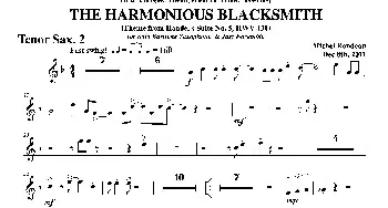 萨克斯谱 | THE HARMONIOUS BLACKSMITH(第二次中音萨克斯分谱）