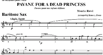 萨克斯谱 | PAVANE FOR A DEAD PRINCESS(四重奏·上低音萨克斯分谱）