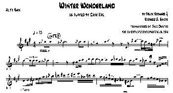 萨克斯谱 | Winter Wonderland(中音萨克斯）