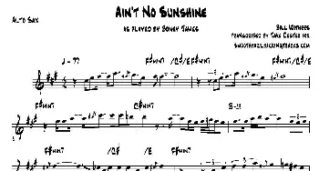 萨克斯谱 | Ain't No Sunshine(中音萨克斯）