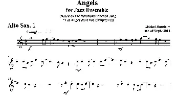 萨克斯谱 | Angels for Jazz Ensemble(第一中音萨克斯分谱）