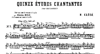 萨克斯谱 | Klose Etudes Chantantes Pour Saxophone(练习曲之七）