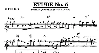 萨克斯谱 | ETUDE No.5(中音萨克斯超吹练习曲）