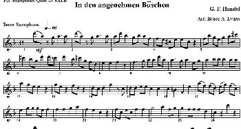 萨克斯谱 | In den angenehmen Buschen(四重奏·次中音萨克斯分谱）