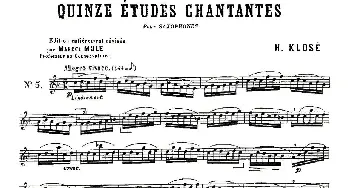 萨克斯谱 | Klose Etudes Chantantes Pour Saxophone(练习曲之五）