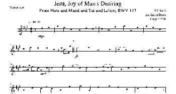 萨克斯谱 | Jesu,Joy of Man's Desiring(四重奏次中音萨克斯分谱）