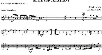 萨克斯谱 | ELITE SYNCOPATIONS(四重奏·次中音萨克斯分谱）