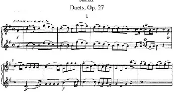 长笛曲谱 | 斯塔米茨二重奏长笛练习曲Op.27(No.1)Stamitz (斯塔米茨)