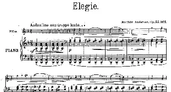 长笛曲谱 | Elegie(Op.55 No.1)[丹麦]安德森