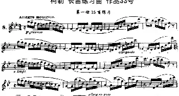 长笛曲谱 | 柯勒长笛练习曲作品33号(第一册)8  埃内斯托·柯勒(ERNESTO KOEHLER）