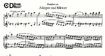 长笛曲谱 | Allegro and Minuet(快板及小步舞曲)Beethoven(贝多芬）