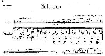 长笛曲谱 | Notturno(Op.55 No.3)长笛+钢琴伴奏  [丹麦]安德森