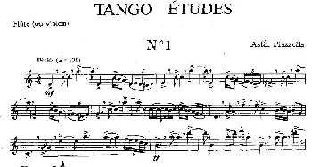 长笛曲谱 | Tango Etudes 之一  Piazzolla (皮亚佐拉）
