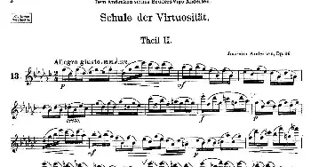 长笛曲谱 | Schule der Virtuosität. Op. 60(13)[丹麦]安德森