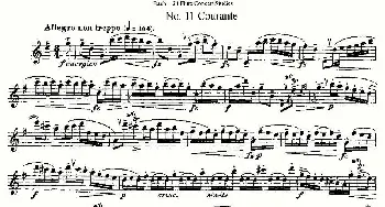 长笛曲谱 | Bach-24 Flutc Concert Studies 之11—15(巴赫—24首长笛音乐会练习曲)Bach(巴赫）
