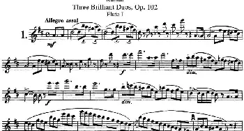 长笛曲谱 | 库劳长笛二重奏练习三段OP.102——Flute 1(NO.1)Kuhlau (库劳)