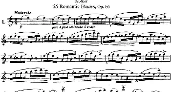 长笛曲谱 | 25首浪漫练习曲作品66号(NO.1)Kohler (柯勒）