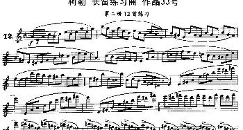 长笛曲谱 | 柯勒长笛练习曲作品33号(第二册)12  埃内斯托·柯勒(ERNESTO KOEHLER）