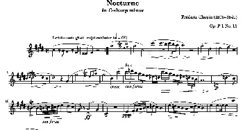 长笛曲谱 | Nocturne(夜曲第20首升C小调)chopin(肖邦）