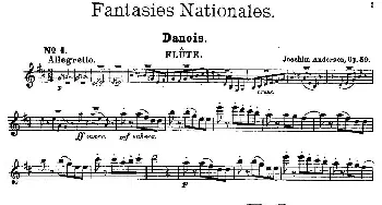 长笛曲谱 | Fantaisies nationales. Danois(Op.59 No.1)[丹麦]安德森