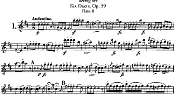 长笛曲谱 | 博比格6首长笛二重奏练习曲Op.59(Flute  2)Berbiguier (博比格）