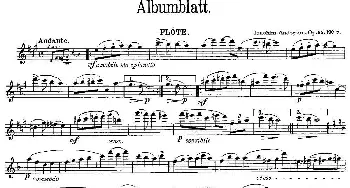 长笛曲谱 | Albumblatt(Op.55 No.7)[丹麦]安德森