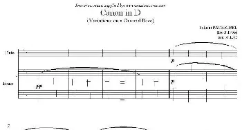 长笛曲谱 | Canon in D(长笛+钢琴）