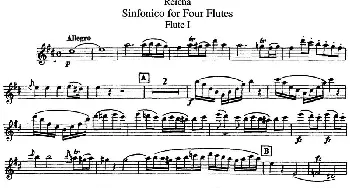 长笛曲谱 | 瑞查长笛四重奏(Flute 1)Reicha (瑞查）