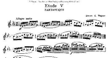 长笛曲谱 | 长笛演奏基础教程练习(Etude 5)E·Wagner (E·韦格）