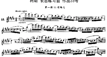 长笛曲谱 | 柯勒长笛练习曲作品33号(第一册)15  埃内斯托·柯勒(ERNESTO KOEHLER）