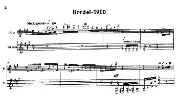 长笛曲谱 | Histoire du Tango 1 Bordel 1900(长笛+吉他)皮亚佐拉