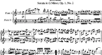 长笛曲谱 | G大调双长笛奏鸣曲作品1号之2(Sonata in G Major Op.1No.2)Boismortier (博伊斯卯绨）