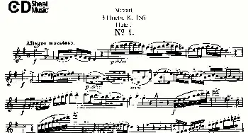 长笛曲谱 | 3 Duets K.156 之第一长笛(二重奏三首 K156号)Mozart (莫扎特）