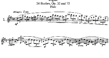 长笛曲谱 | 胡埃斯24首练习曲Op.32(NO.1)Hughes (胡埃斯)