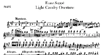 长笛曲谱 | Light Cavalry Overture(轻骑兵序曲)管乐合奏长笛分谱  弗朗茨·冯·苏佩