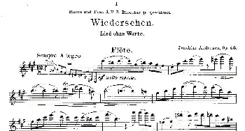 长笛曲谱 | Wiedersehen.Op.46