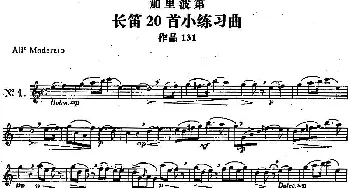 长笛曲谱 | 二十首练习曲作品131号(NO.1)Garibold (加里波第）