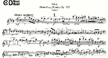 长笛曲谱 | Three Easy Duets,Op.102 之第一长笛(三首简易重奏曲作品102号)Tulou(图露）