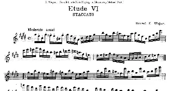 长笛曲谱 | 长笛演奏基础教程练习(Etude 6)E·Wagner (E·韦格）