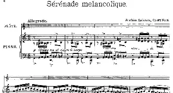 长笛曲谱 | Serenade melancolique(Op.57 No.2)长笛+钢琴伴奏  [丹麦]安德森