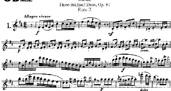 长笛曲谱 | 库劳长笛二重奏练习三段OP.81——Flute 2(NO.1)Kuhlau (库劳)