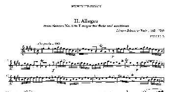 长笛曲谱 | Allegro(BWV1035 )巴赫