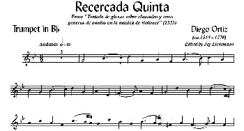 Recercada Quinta (小号谱)Diego Ortiz