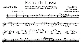 Recercada Tercera (小号谱)Diego Ortiz