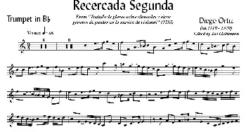 Recercada Segunda (小号谱)Diego Ortiz