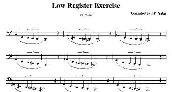 Low Register Exercise- CC Tuba(大号练习教材选曲）